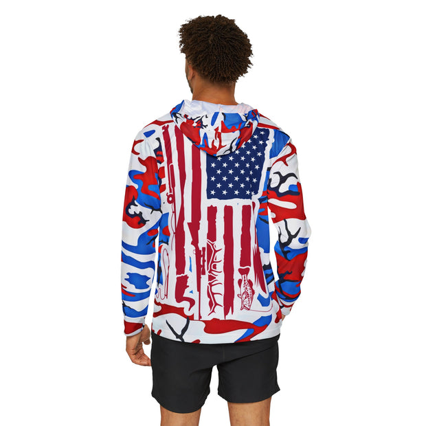American Flag Long Sleeve Hooded Fishing Shirt